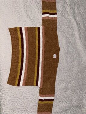 Pink Republic Brown & Pink Striped Cozy Knit Sweater
